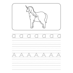 Unicorn Letter Tracing Coloring Book: 26 Pages - PDF DOWNLOAD