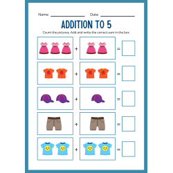 Kindergarten Addition Workbook: 21 Pages - PDF DOWNLOAD