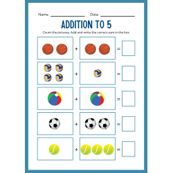 Kindergarten Addition Workbook: 21 Pages - PDF DOWNLOAD