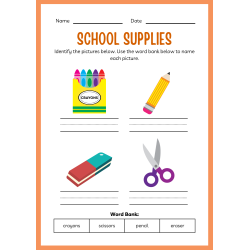 School Supplies ESL Workbook: 27 Pages - PDF DOWNLOAD