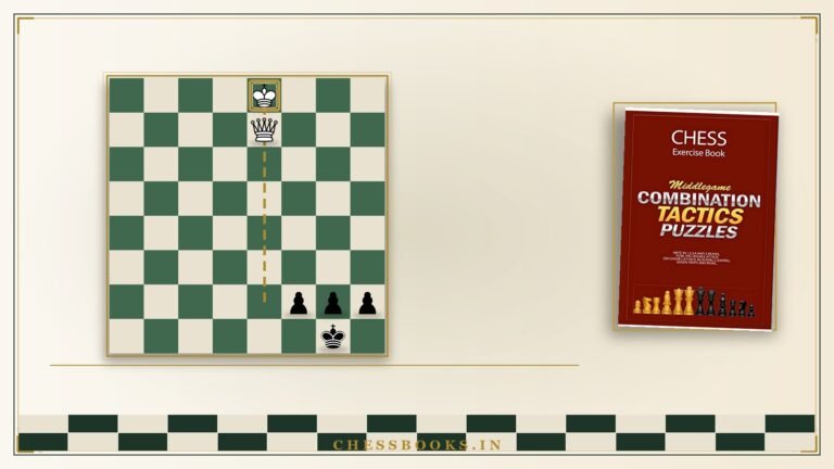 Queen delivering mate on e8 with a gold move line — how to solve chess puzzles the right way
