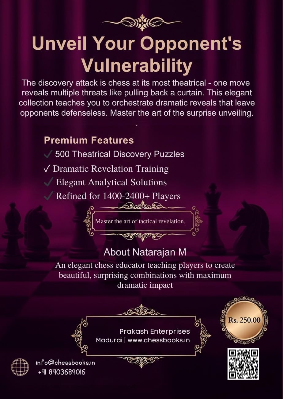 Discovery Attack: Unleash Hidden Tactical Power - 500 Chess Tactical Puzzles for Devastating Combinations | A4 Size Chess Book