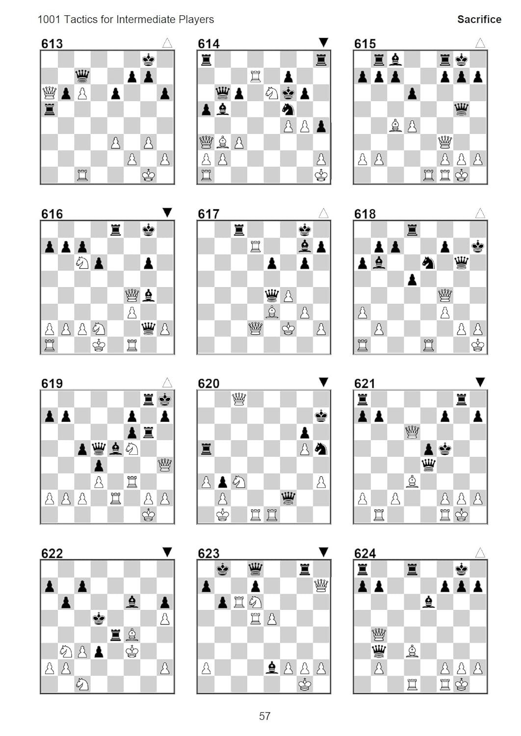 1001 Tactics for Intermediate - Complete Tactical Training for Advancing Chess Players | A4 Size Chess Puzzle Book