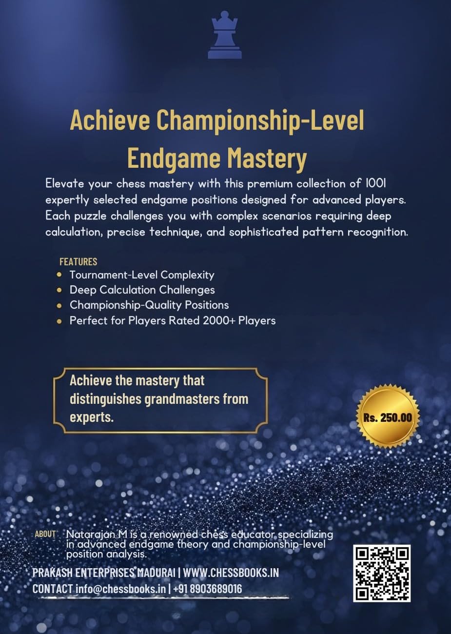 1001 Chess Endings for Advanced Players - Master Complex Endgame Technique | A4 Size Chess Puzzle Book