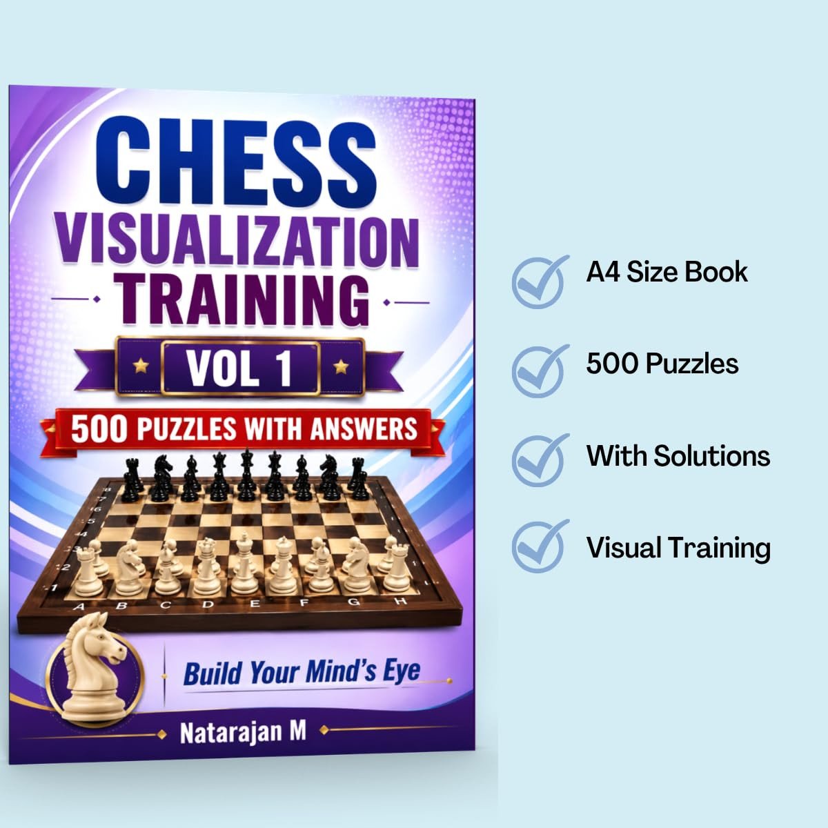 Chess Visualization Training - Volume 1 - 500 Chess Puzzles | Visualize 2 to 3 transition moves in your mind