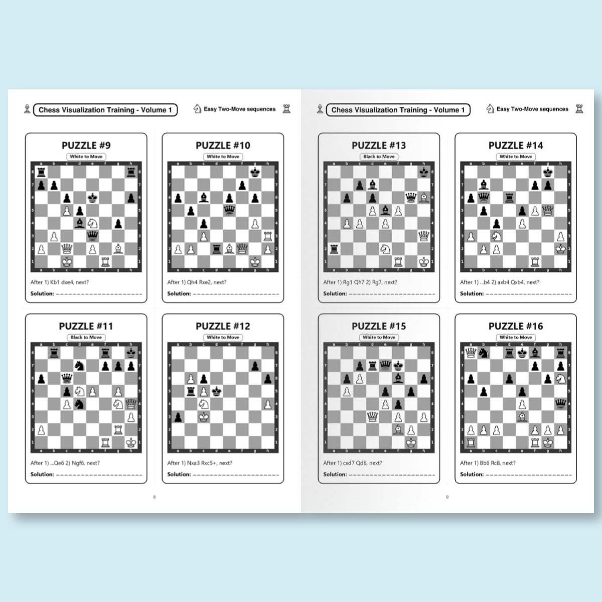 Chess Visualization Training - Volume 1 - 500 Chess Puzzles | Visualize 2 to 3 transition moves in your mind