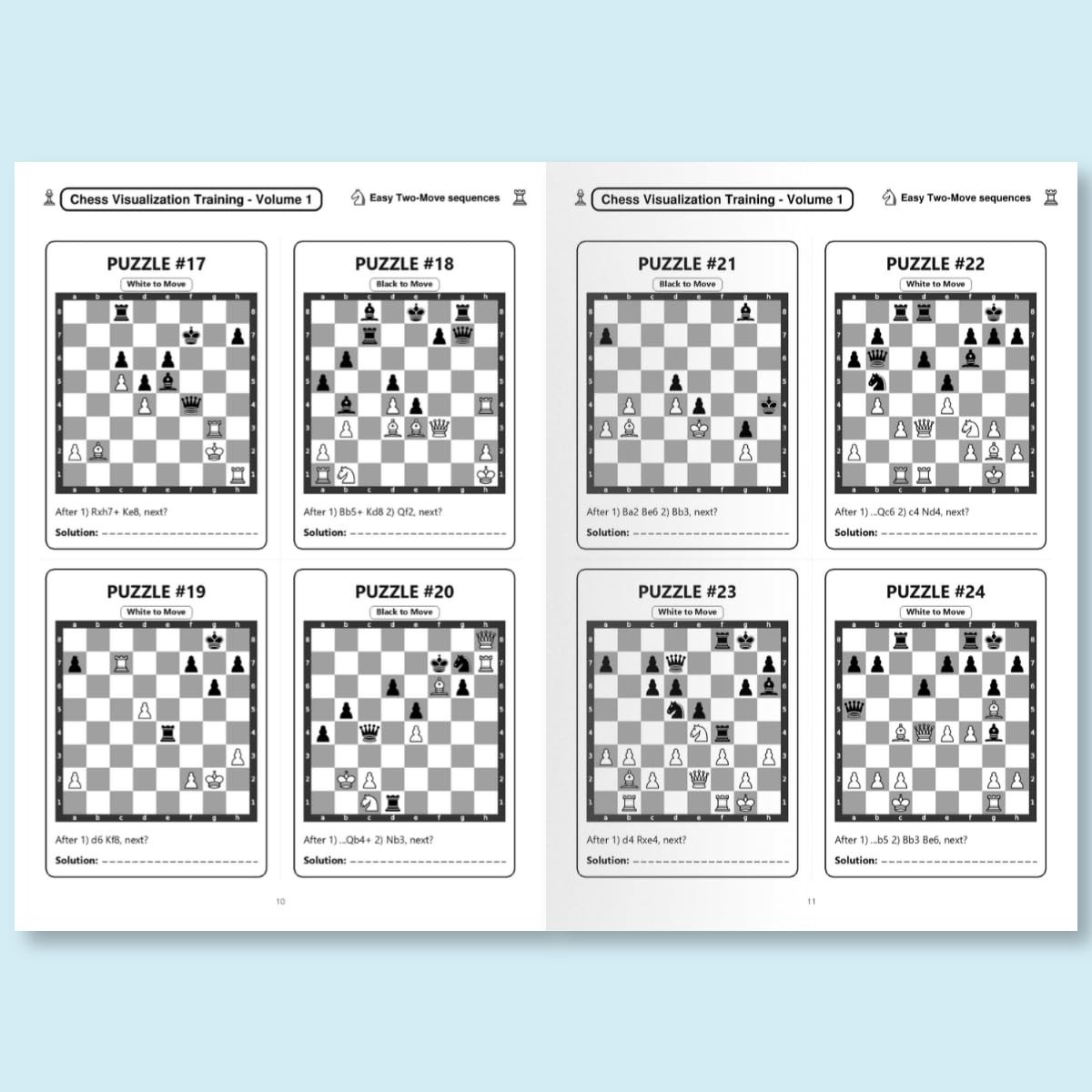 Chess Visualization Training - Volume 1 - 500 Chess Puzzles | Visualize 2 to 3 transition moves in your mind