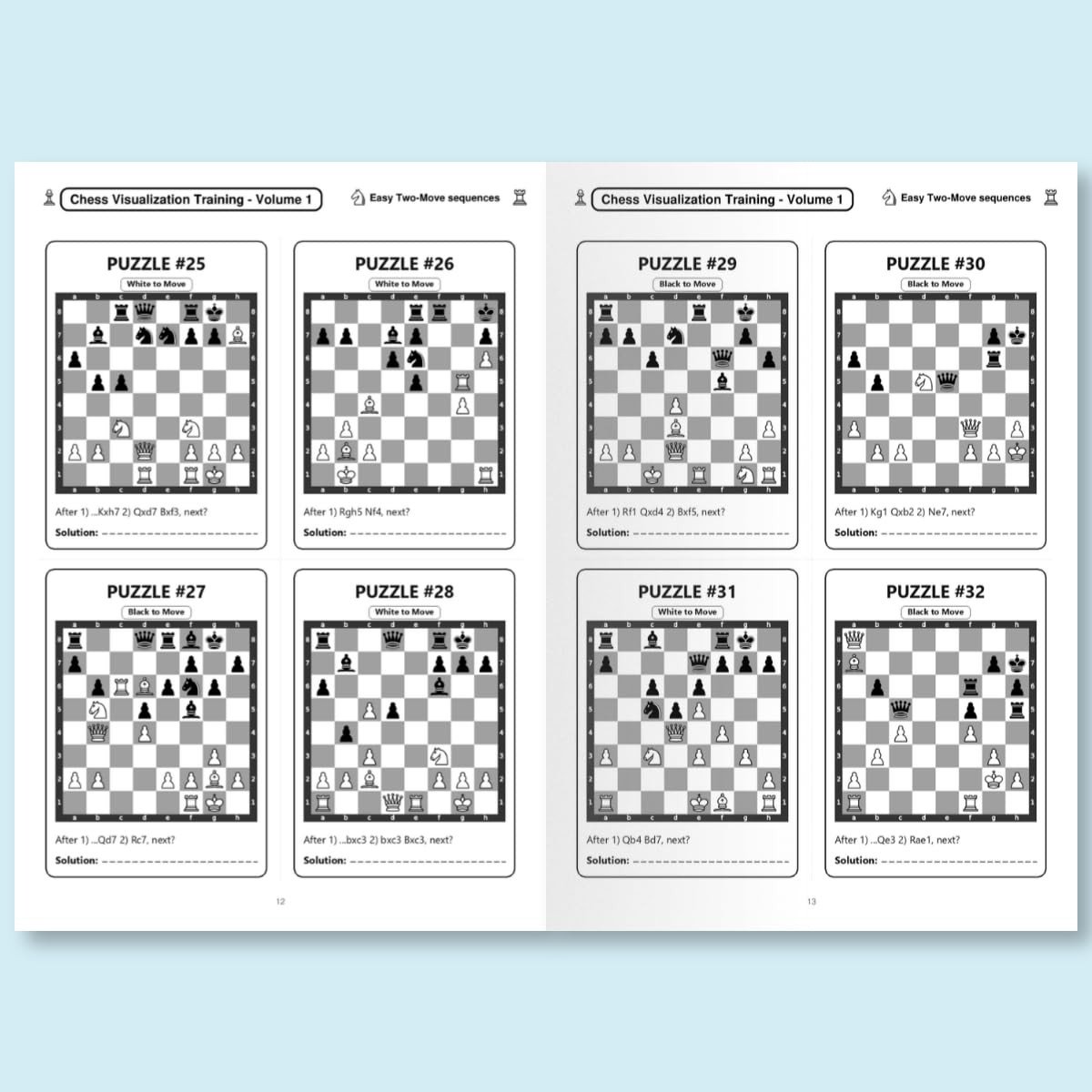Chess Visualization Training - Volume 1 - 500 Chess Puzzles | Visualize 2 to 3 transition moves in your mind
