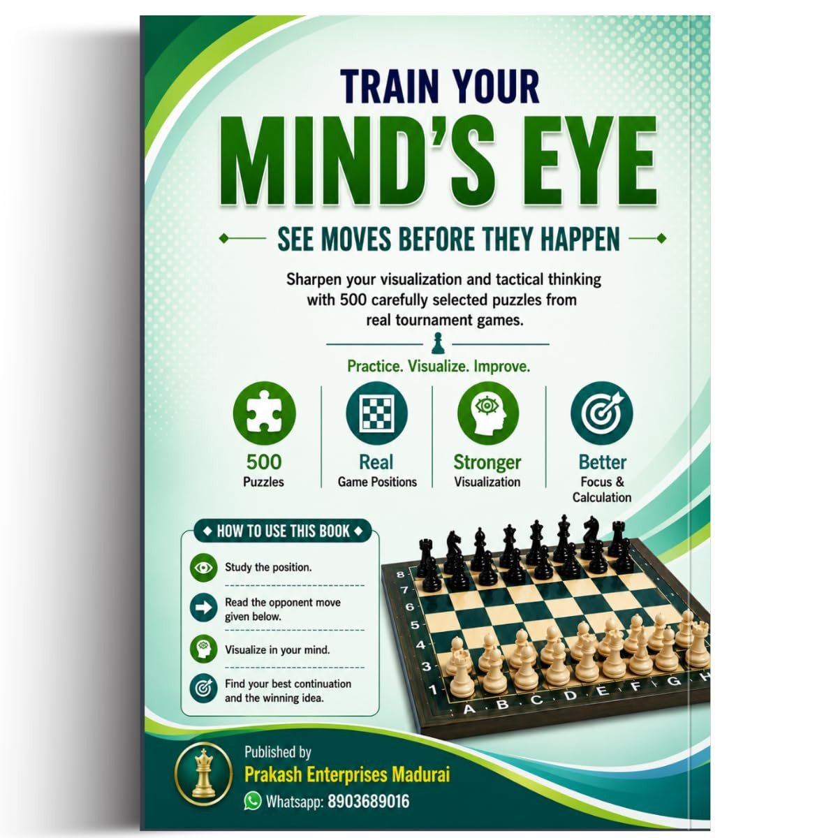 Chess Visualization Training - Volume 2: 500 Chess Puzzles | Play 3 transition moves in your head