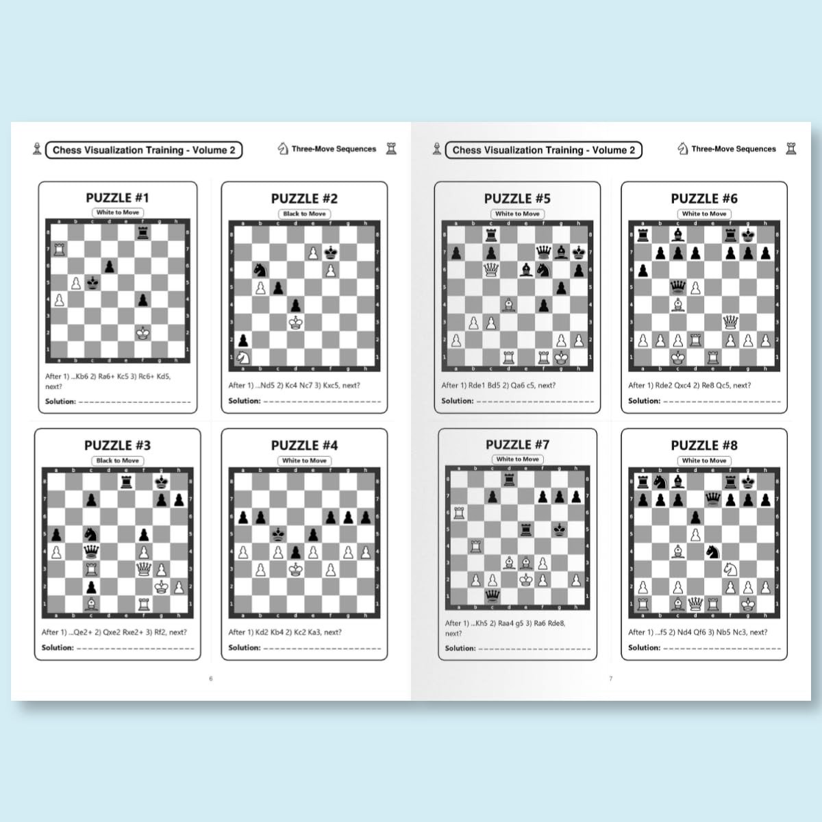 Chess Visualization Training - Volume 2: 500 Chess Puzzles | Play 3 transition moves in your head