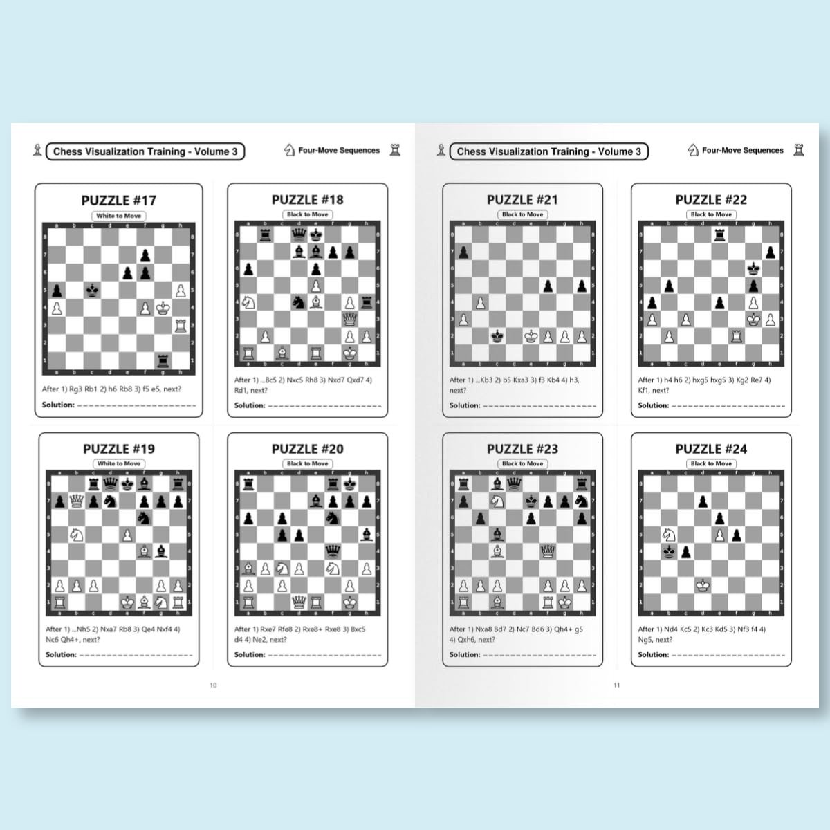 Chess Visualization Training - Volume 3: 500 Chess Puzzles | Reconstruct advanced middlegames mentally