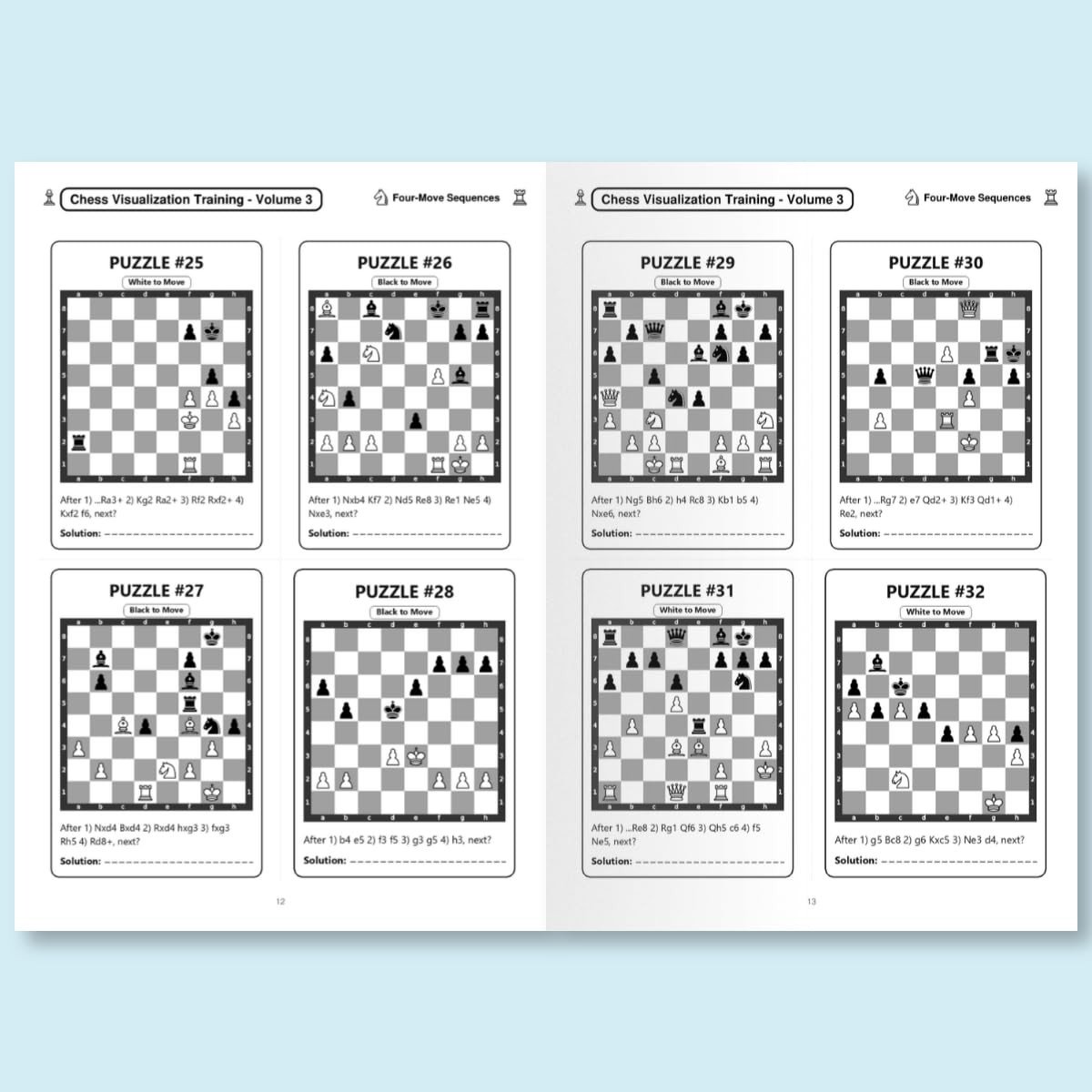 Chess Visualization Training - Volume 3: 500 Chess Puzzles | Reconstruct advanced middlegames mentally