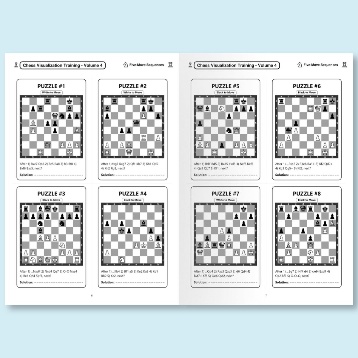 Chess Visualization Training - Volume 4: 500 Chess Puzzles | Calculate master-class combinations up to 5 moves