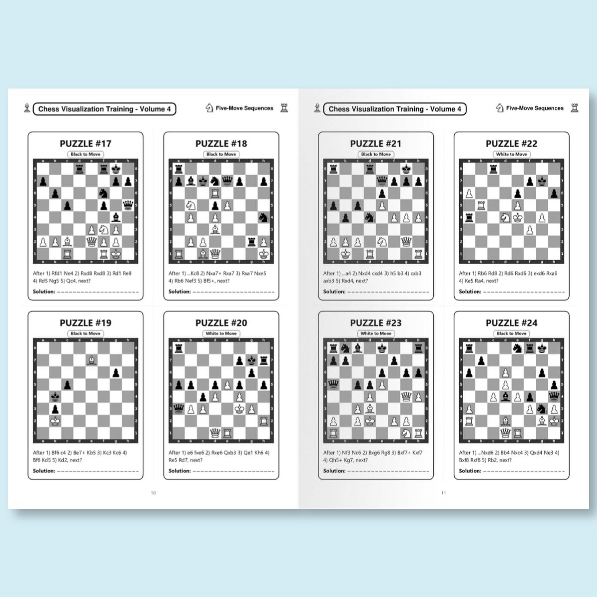 Chess Visualization Training - Volume 4: 500 Chess Puzzles | Calculate master-class combinations up to 5 moves