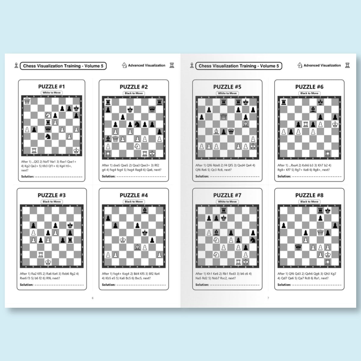 Chess Visualization Training: The Complete 5-Volume Series Bundle (Vols 1-5) - 2500 Progressive Puzzles & Transition Move