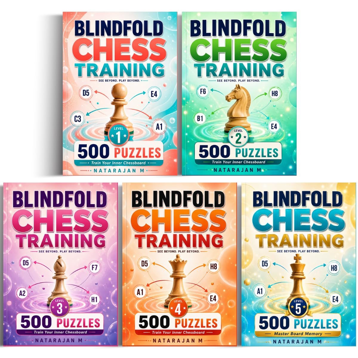 Chess Board Vision & Calculation Training: The Ultimate 10-Book Complete Collection - 5000 Curated Puzzles